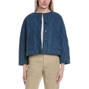 Color Block Womens  Quilted Jacket, Blue